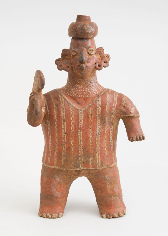 Appraisal: NAYARIT PROTOCLASSICAL PAINTED POTTERY FIGURE OF A STANDING MALE Restored