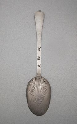 Appraisal: A William and Mary spoon with a tapering stem crudely