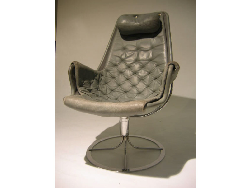 Appraisal: BRUNO MATHSSON SWEDISH - JETSON CHAIR circa blue grey leather