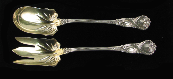 Appraisal: A SIGNED TIFFANY CO STERLING SILVER SALAD SERVING SET in