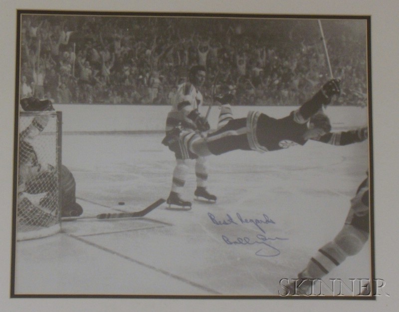 Appraisal: Framed Boston Bruins Bobby Orr Autographed Photograph signed Best Regards