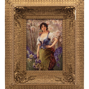 Appraisal: A Framed Berlin K P M Porcelain Plaque Late th