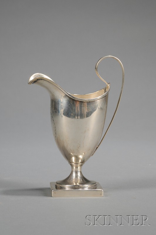 Appraisal: Silver Creamer Thomas Knox Emery Boston c helmet-shape body on