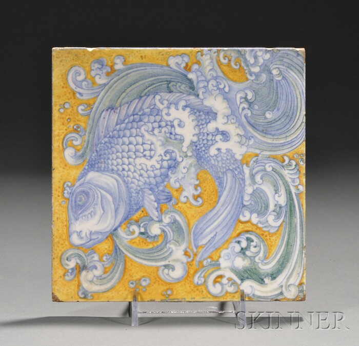 Appraisal: Pottery Fish Tile Glazed earthenware American Encaustic Tiling Co Zanesville