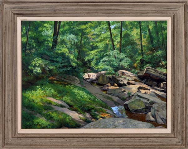 Appraisal: Brook through the Forrest oil on canvas x SLL A