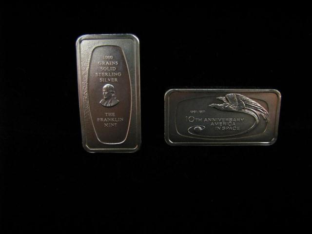 Appraisal: Two silver Franklin Mint commemorative bars each listed as containing