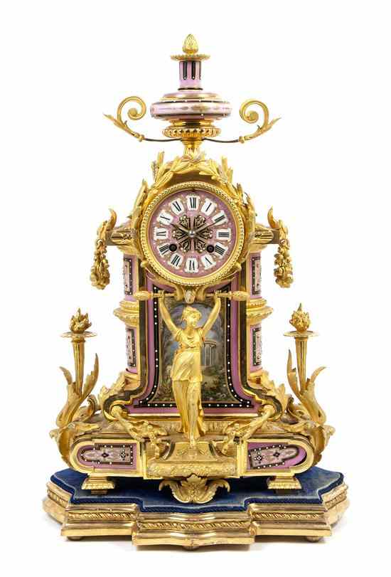 Appraisal: A Louis XVI Style Gilt Bronze and Sevres Style Porcelain