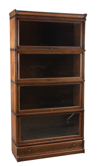 Appraisal: Antique quarter sawn oak four stack Lawyer Bookcase with very