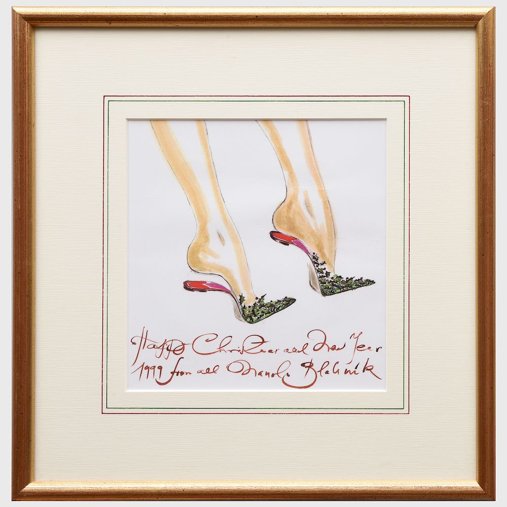 Appraisal: Manolo Blahnik b Eleven Holiday Greetings Eleven offset prints sent