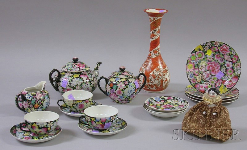 Appraisal: Asian Ceramic Tea Set comprised of a teapot sugar creamer