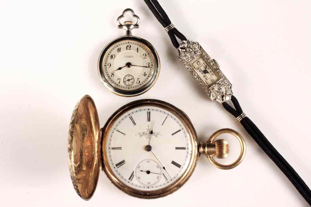 Appraisal: LADY'S WATCH LOT - Three Piece Lot includes One K