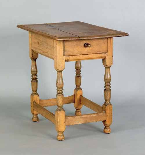 Appraisal: Delaware Valley William Mary pine and walnut tavern table ca