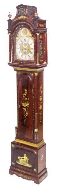 Appraisal: A mid th century painted mahogany eight day longcase clock