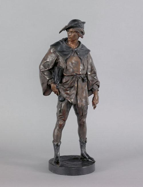 Appraisal: Emile Louis Picault French - patinated bronze figure of an