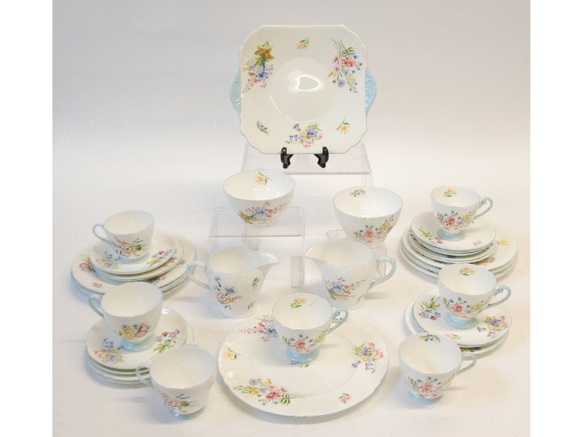 Appraisal: THIRTY SIX PIECE SHELLEY 'WILD FLOWERS' PATTERN CHINA PART TEA