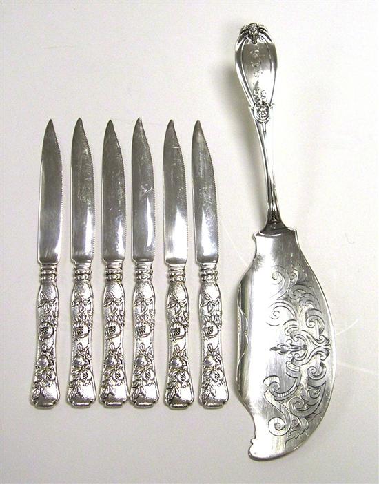 Appraisal: Six Tiffany and Co pomegranate and vine pattern fruit knives