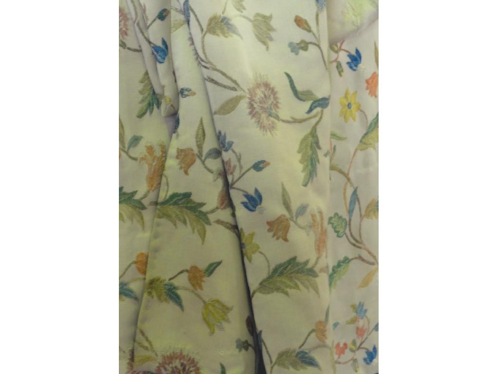 Appraisal: Four pairs of curtains with floral embroidered pattern on a