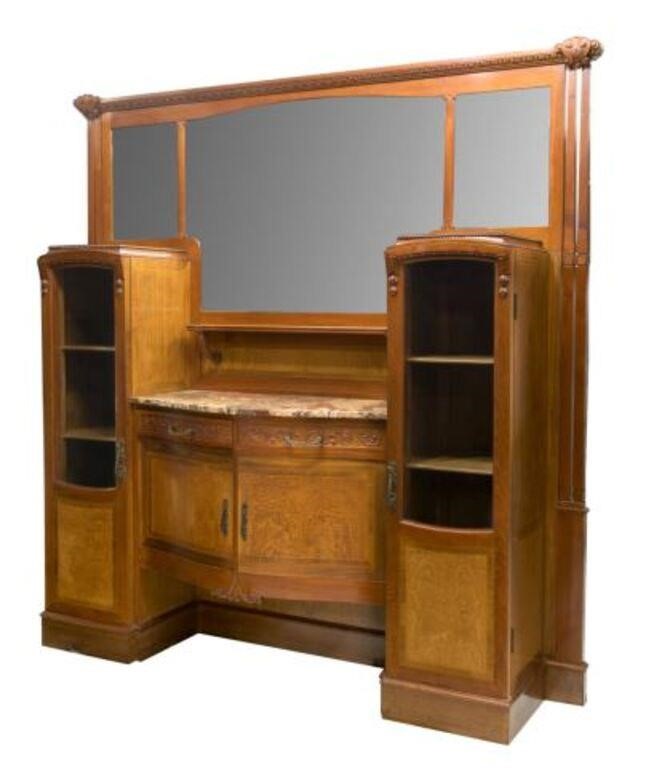 Appraisal: Italian Art Nouveau sideboard early th c accented with burlwood