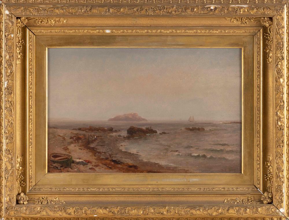 Appraisal: SAMUEL LANCASTER GERRY MASSACHUSETTS - SHORE SCENE WITH BEACHED DORY