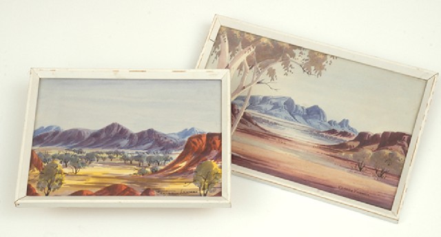 Appraisal: Pair of Hermannsburg watercolours i Claude Pannka - View with