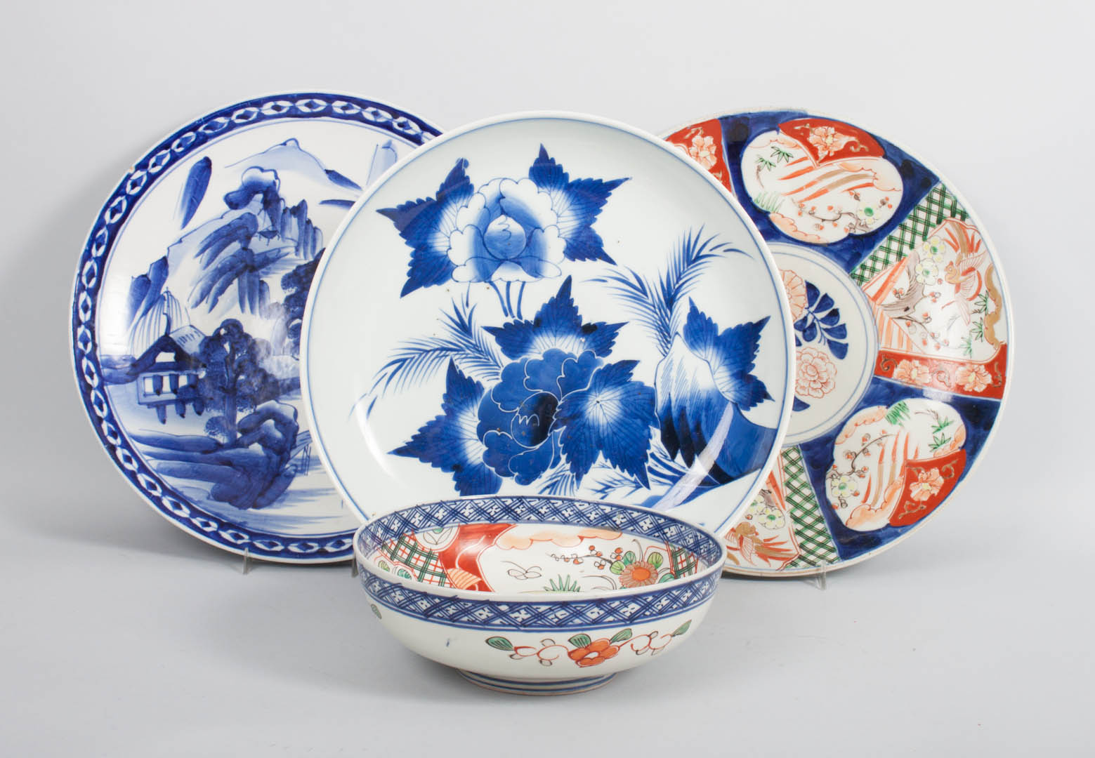 Appraisal: Four Japanese Imari and Arita chargers and bowl late th