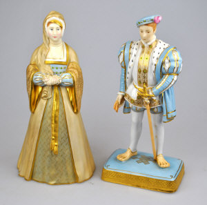 Appraisal: Two Royal Worcester figures Anne Boleyn No cm and Edward