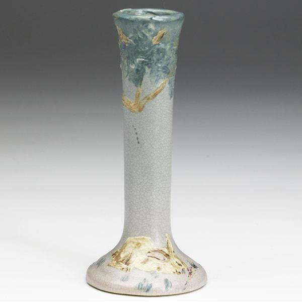 Appraisal: WELLER Hudson Scenic fine and rare bud vase painted with