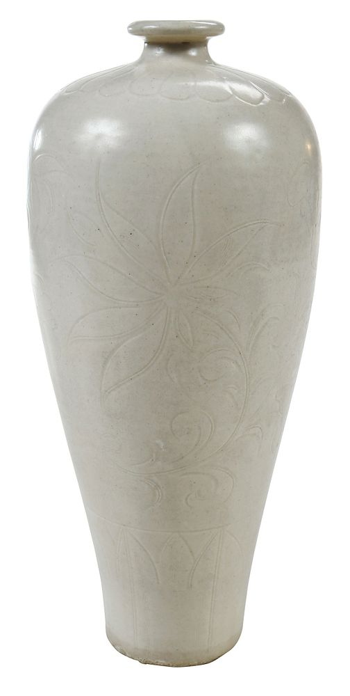 Appraisal: A Chinese Dingyao Porcelain Meiping Vase possibly Northern Song dynasty