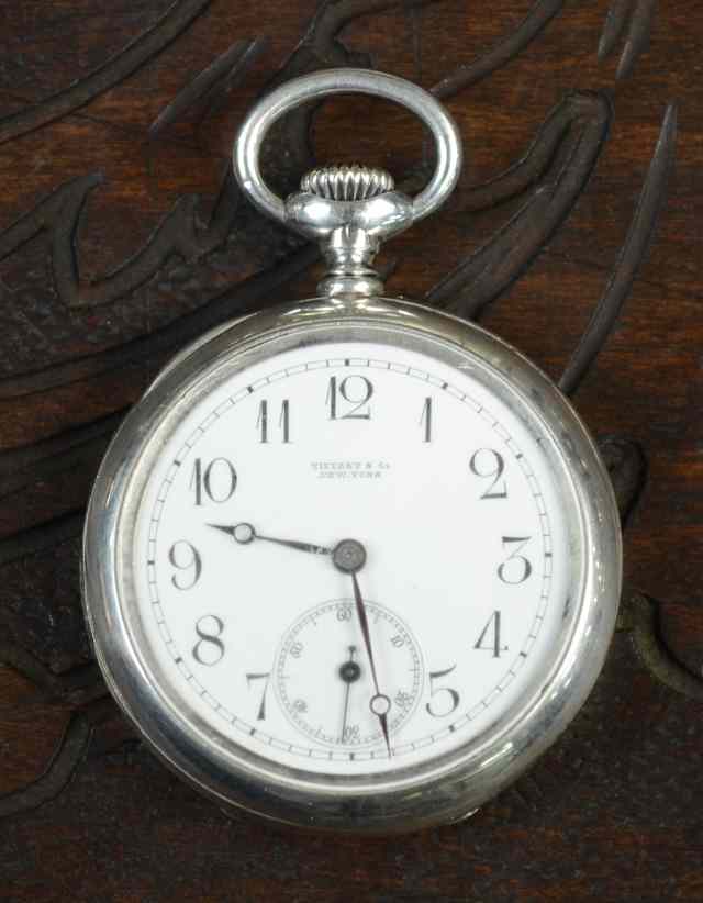 Appraisal: TIFFANY CO STERLING SILVER POCKET WATCH having a Swiss made