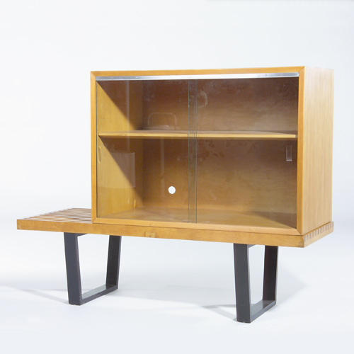 Appraisal: GEORGE NELSON HERMAN MILLER Bookcase with two sliding glass doors