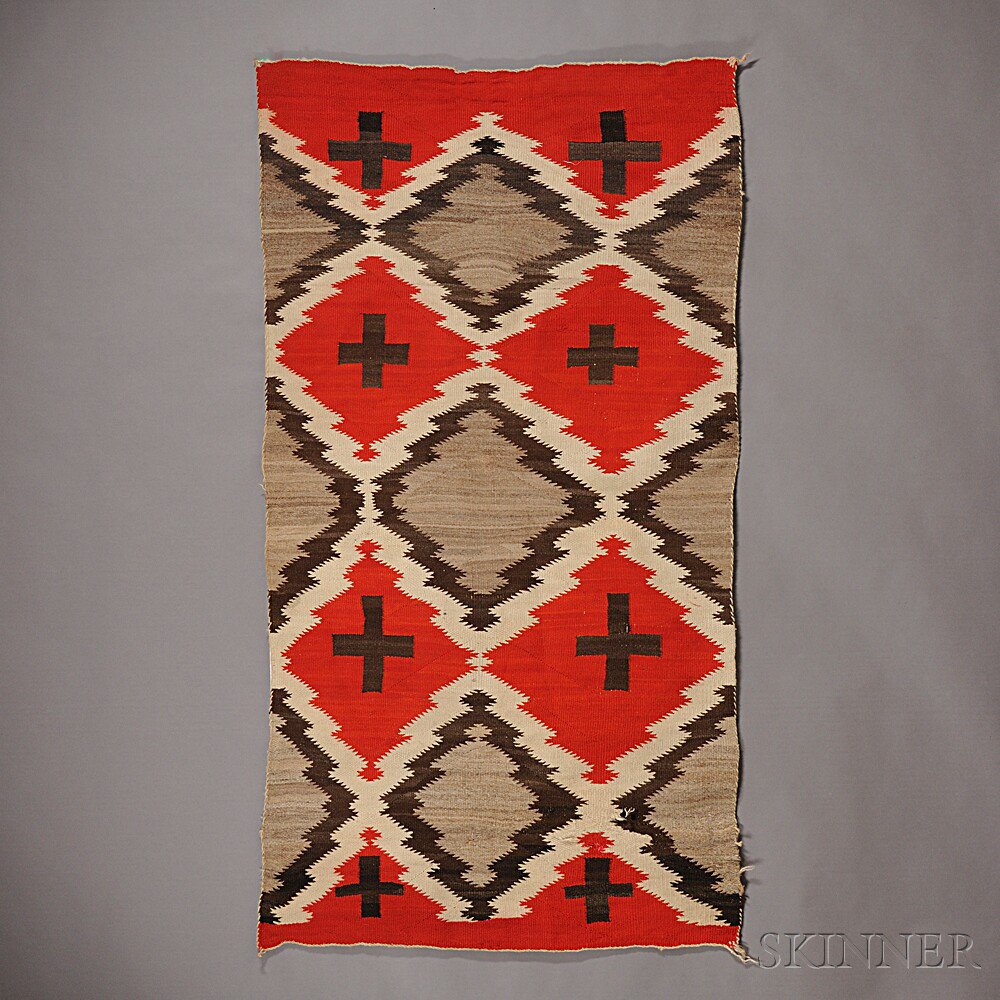 Appraisal: Navajo Rug c early th century with natural and synthetic