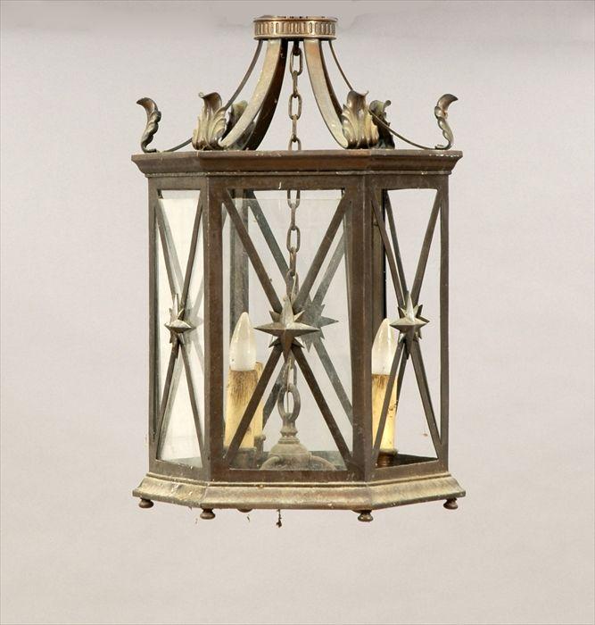 Appraisal: Neoclassical-Style Steel Hall Lantern x in Provenance from an estate