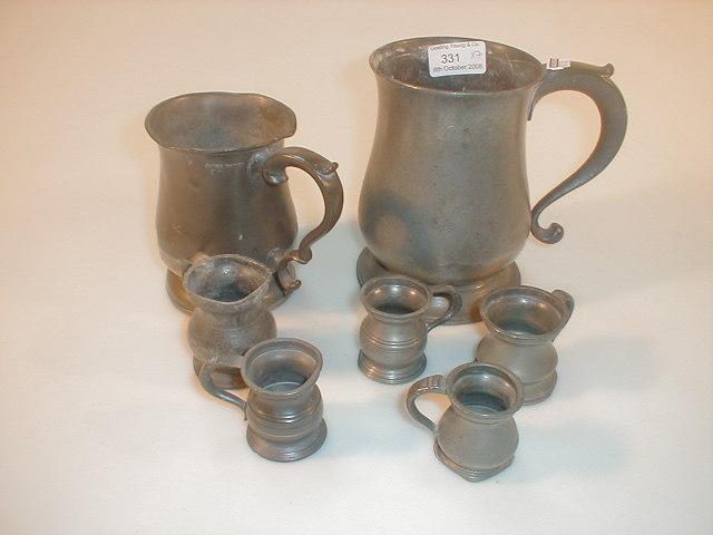 Appraisal: An old pewter baluster shaped mug pint baluster pewter mug