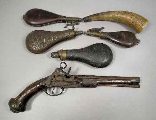 Appraisal: An th Century Continental flintlock pistol with ins barrel and