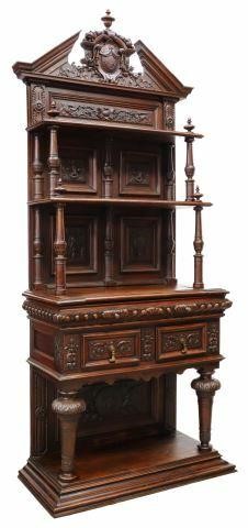 Appraisal: French Henri II style carved walnut sideboard late th c