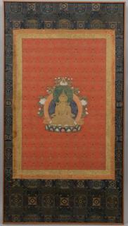 Appraisal: Framed Tibetan Thousand Buddha Thangka Framed Tibetan Thousand Buddha Thangka