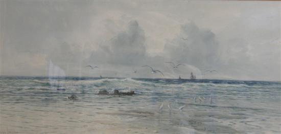 Appraisal: Harrison Smyth coastal scenes with seaguls and sailing boats pair