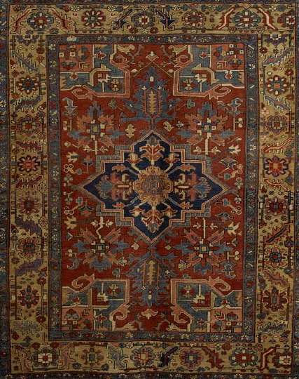 Appraisal: Antique Persian Heriz Carpet ' x '