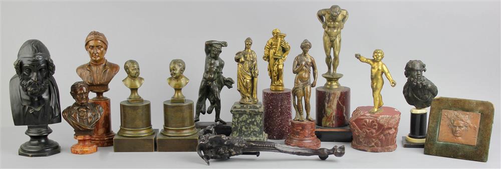 Appraisal: ASSORTED GROUP OF MINIATURE BRONZES including a bronze figure of