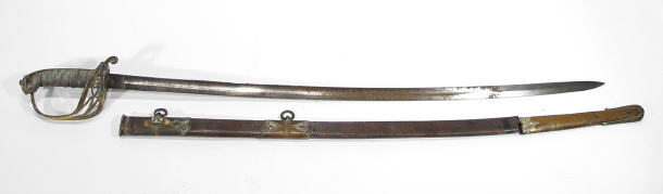 Appraisal: th Century British military sword with shagreen handle in scabbard