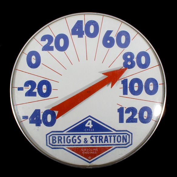 Appraisal: Briggs Stratton Large Advertising Thermometer Offered in this lot for