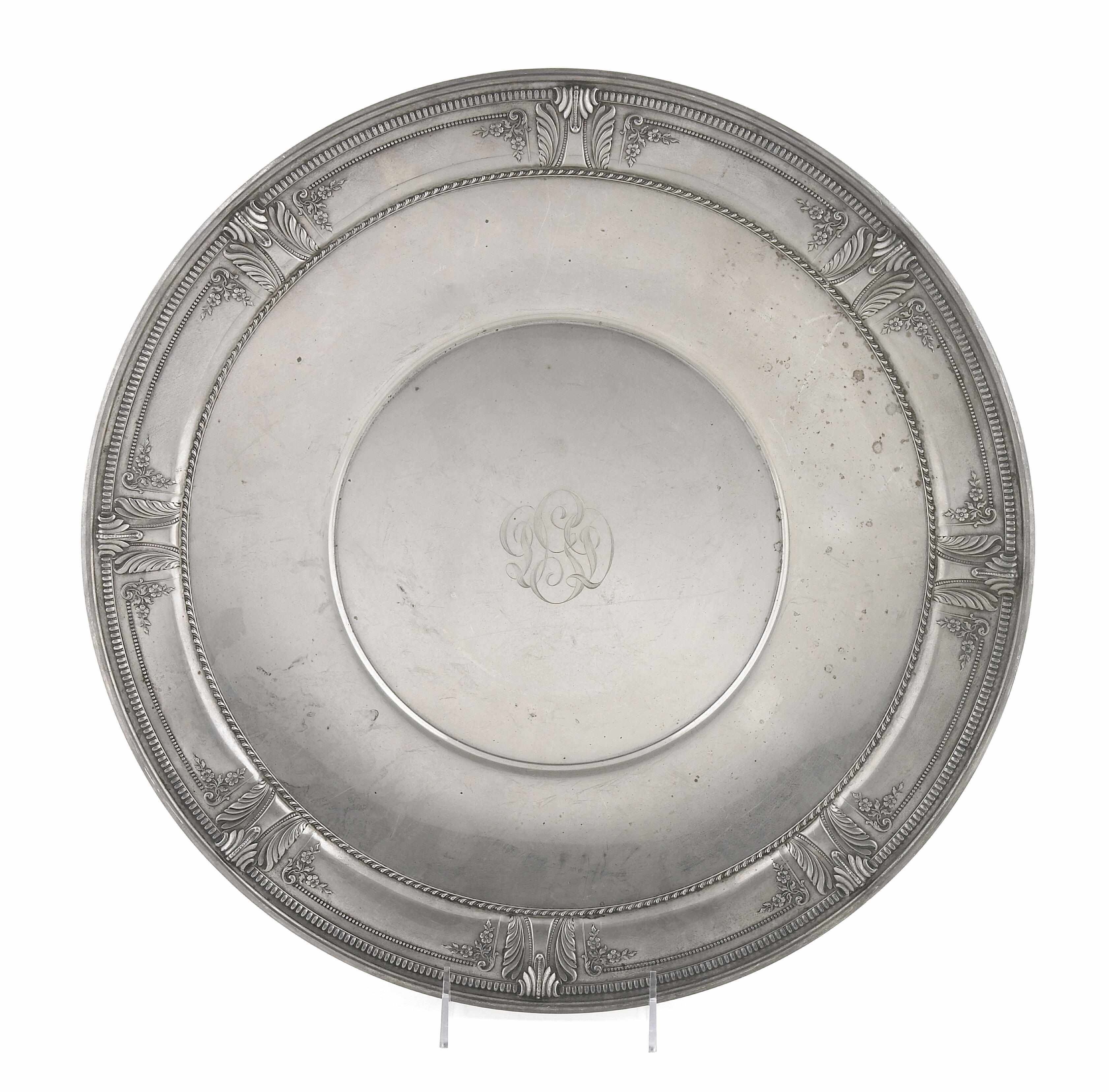 Appraisal: A Wallace sterling silver 'Stradivari' charger th centuryMonogrammed ''DGD'' diameter