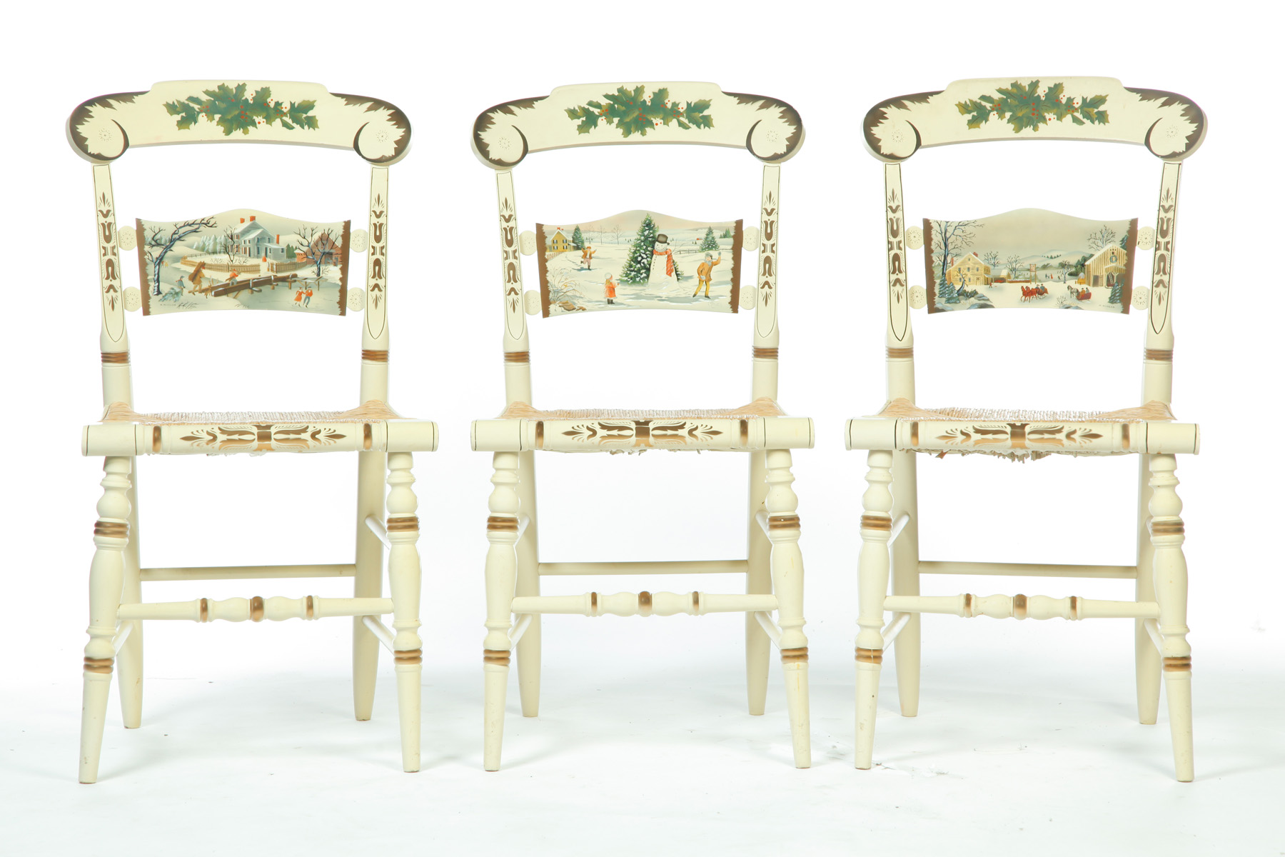 Appraisal: SIX HITCHCOCK PAINTED CHAIRS American th quarter th century Mixed