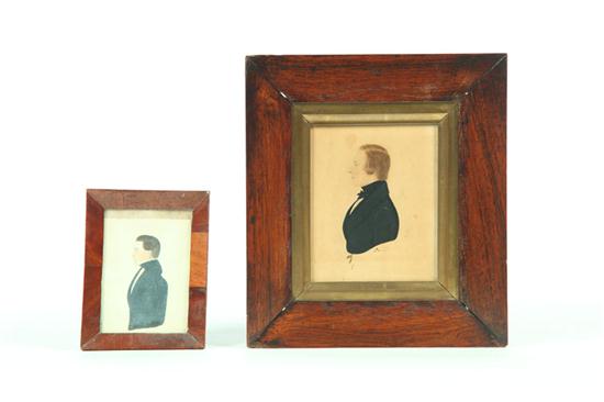 Appraisal: TWO MINIATURE PORTRAITS ON PAPER American st half- th century