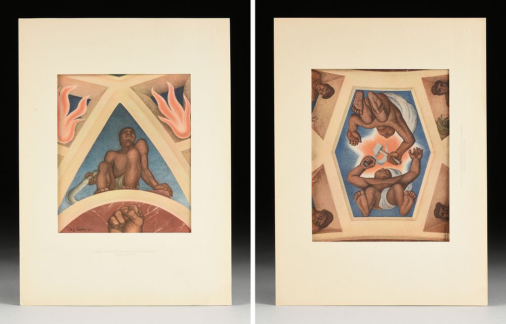 Appraisal: DIEGO RIVERA Mexican - A GROUP OF TWO PRINTS FROM