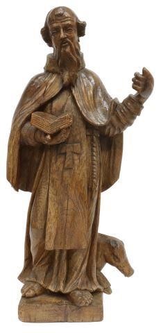 Appraisal: Carved oak altar figure of a saint Saint Francis of