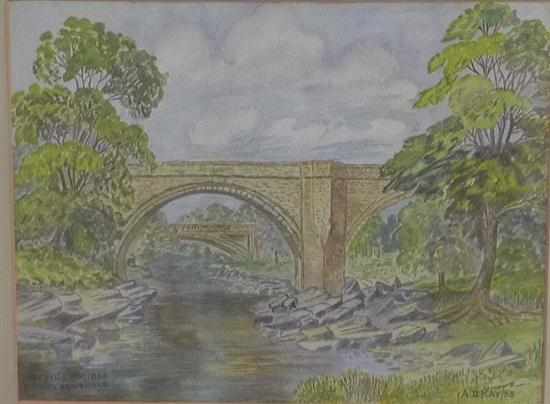 Appraisal: A D KAY DEVIL'S BRIDGE KIRKEY LONSDALE WATERCOLOUR