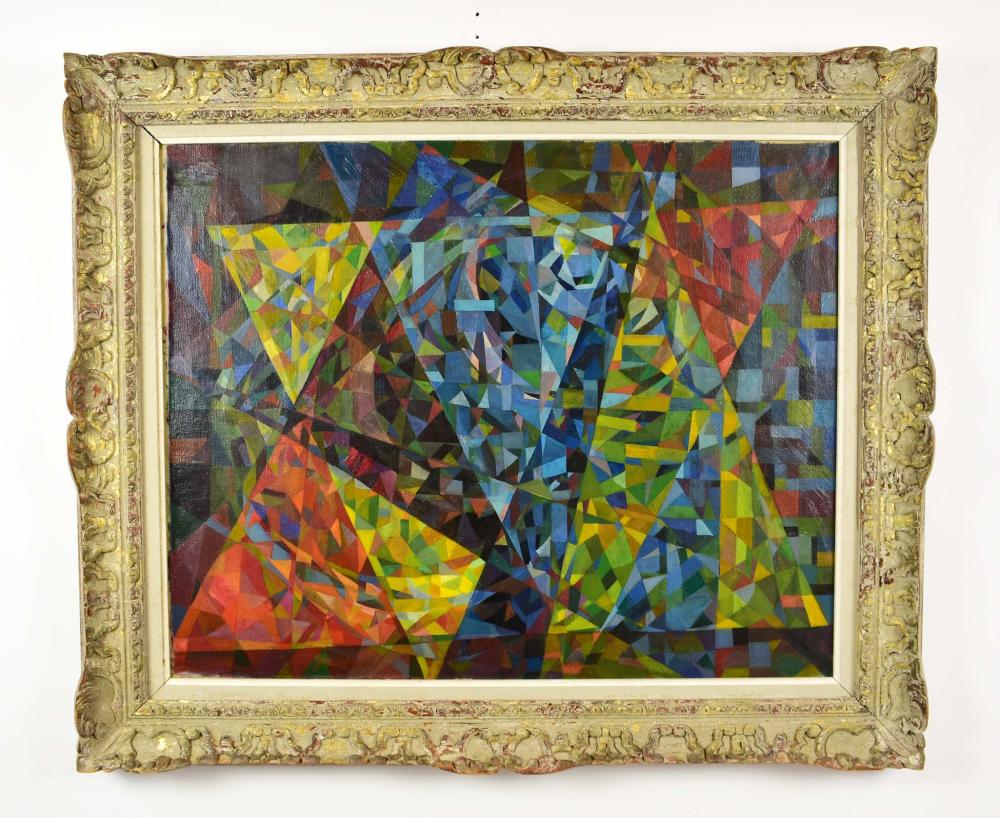 Appraisal: AMERICAN SCHOOL MID TH CENTURY PAINTINGAbstract Composition Signed Guardia or