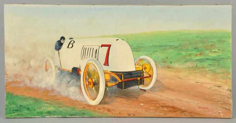 Appraisal: Henry LaCombe Oil on Canvas Depicts a racing car Condition