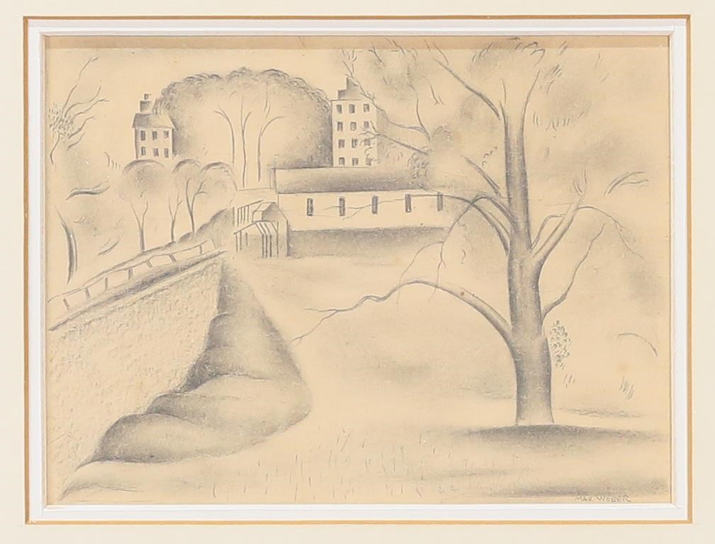 Appraisal: Max Weber American New York - Drawing on paper Landscape